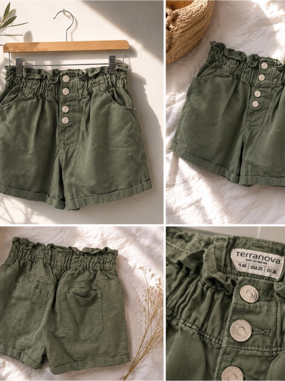 Olive high-waist Women’s Shorts